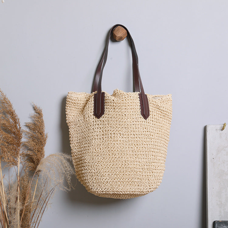 sac raphia- Beige glow