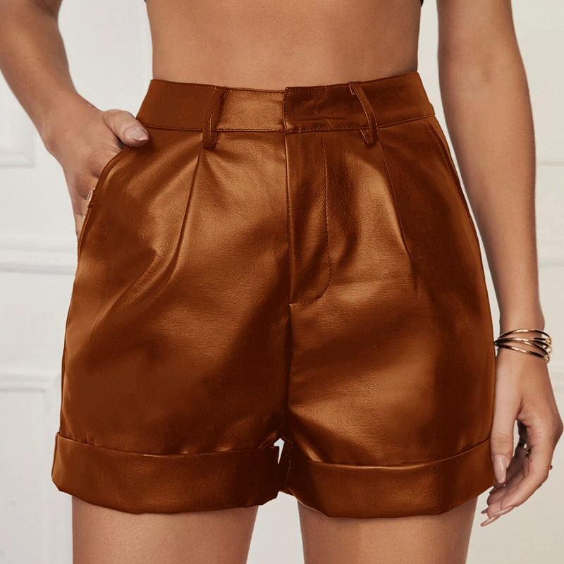 Short en cuir- Bronze urbain