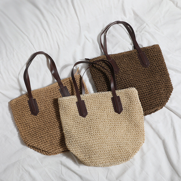 sac raphia- Beige glow